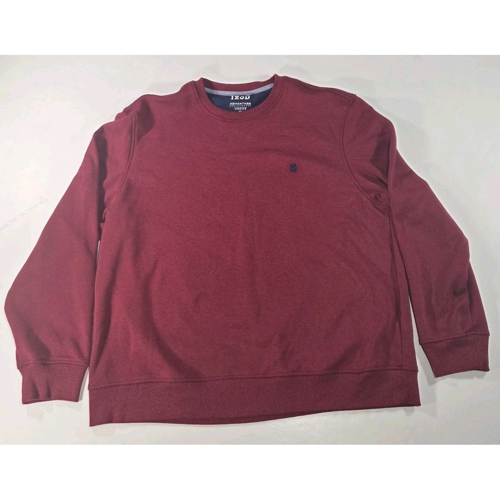 IZOD Advantage Performance Men XXL Red Sweatshirt Pullover Crew Golf Stretch